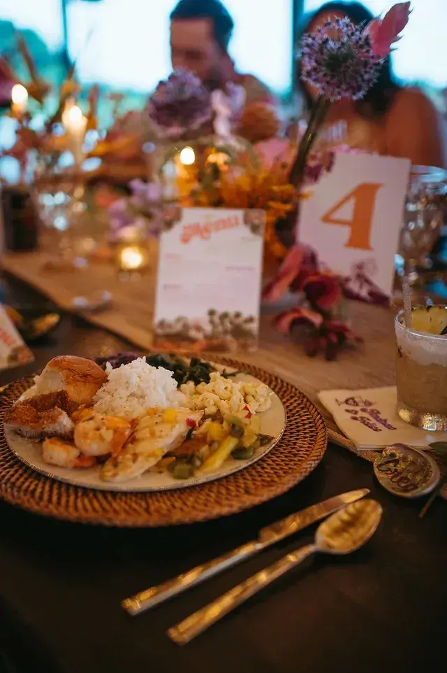 Umekes wedding catering spread on the Big Island